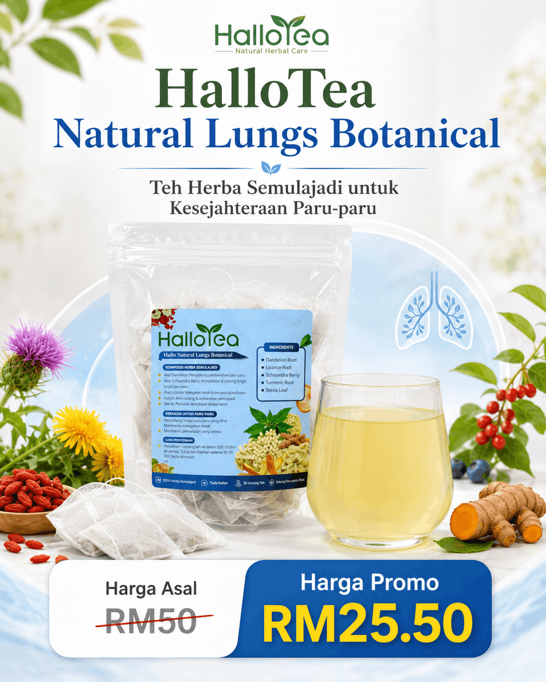 Hallo Natural Lungs Botanical angle 3